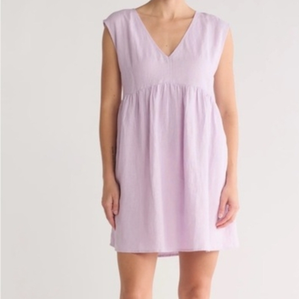 Madewell Lilac V-Neck Mini Dress